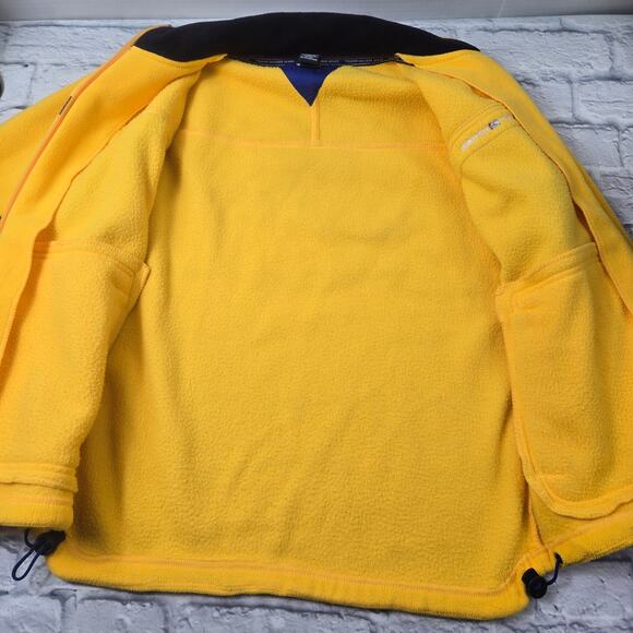 Y2k Tommy Hilfiger Jeans Yellow Jacket Colorblock Fleece Mixed Media size Large - Picture 16 of 16